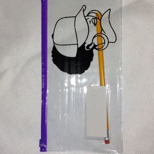 Poly Black girl pencil pouch with 1 pencil